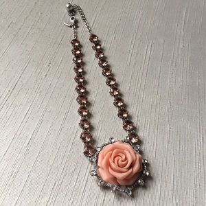 Kate Spade Silver-Tone Crystal, & Rose Necklace